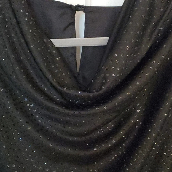 Vintage Superstition Womens Sparkly Sequin Top with a Drape Neck and Tie Bottom - Picture 3 of 12